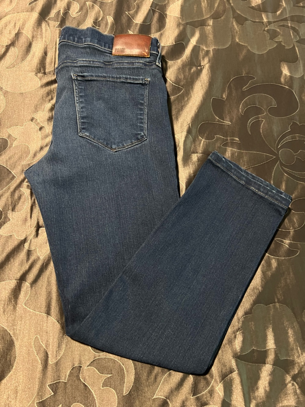 Paige Federal Slim Straight Fit Dark Blue Denim Jeans Men’s 33 Waist Stretch